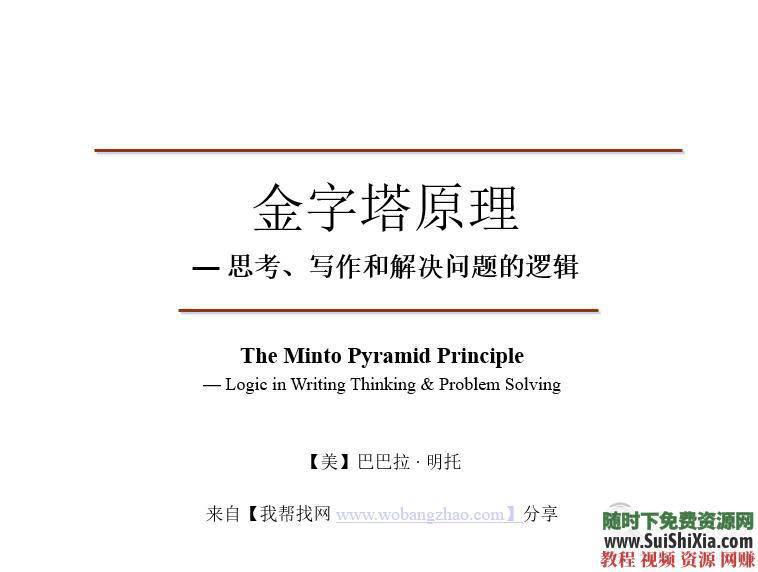 40年经典培训教材pdf+经典PPT麦肯锡金字塔原理  金字塔原理：麦肯锡40年经典培训教材pdf+经典PPT大全 第6张