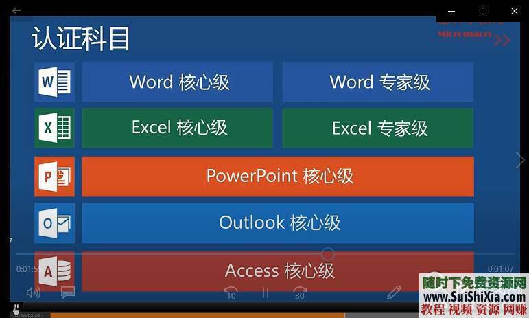 模拟考试工具 报名须知  office2016视频教程 PDF讲义 微软mos认证考试 微软mos认证考试office2016视频教程+PDF讲义+模拟考试工具+报名须知 第7张