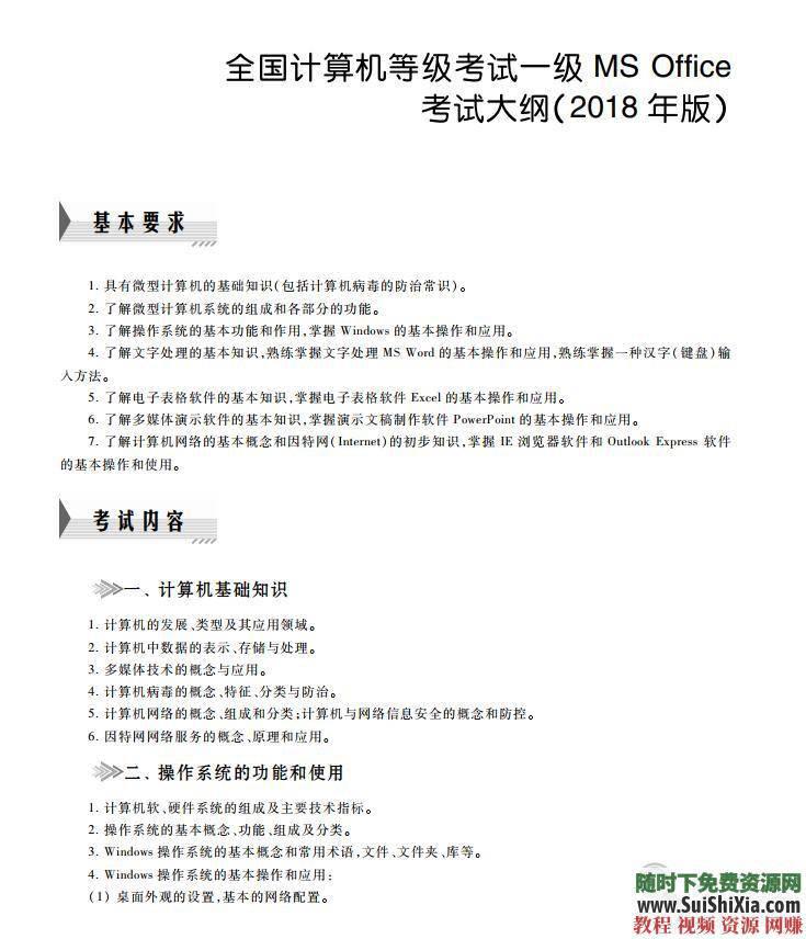 模拟试题库历年真题 计算机一级MS Office考试复习考试大纲教学视频课程  Office考试复习模拟试题库历年真题考试大纲教学视频课程 第3张