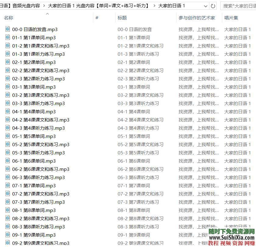 初学者入门 日语学习 教科辅导书+PPT表格+听力词汇+MP3音频资料合集  大家的日语学习教科辅导书PPT表格听力词汇MP3音频资料合集 第10张