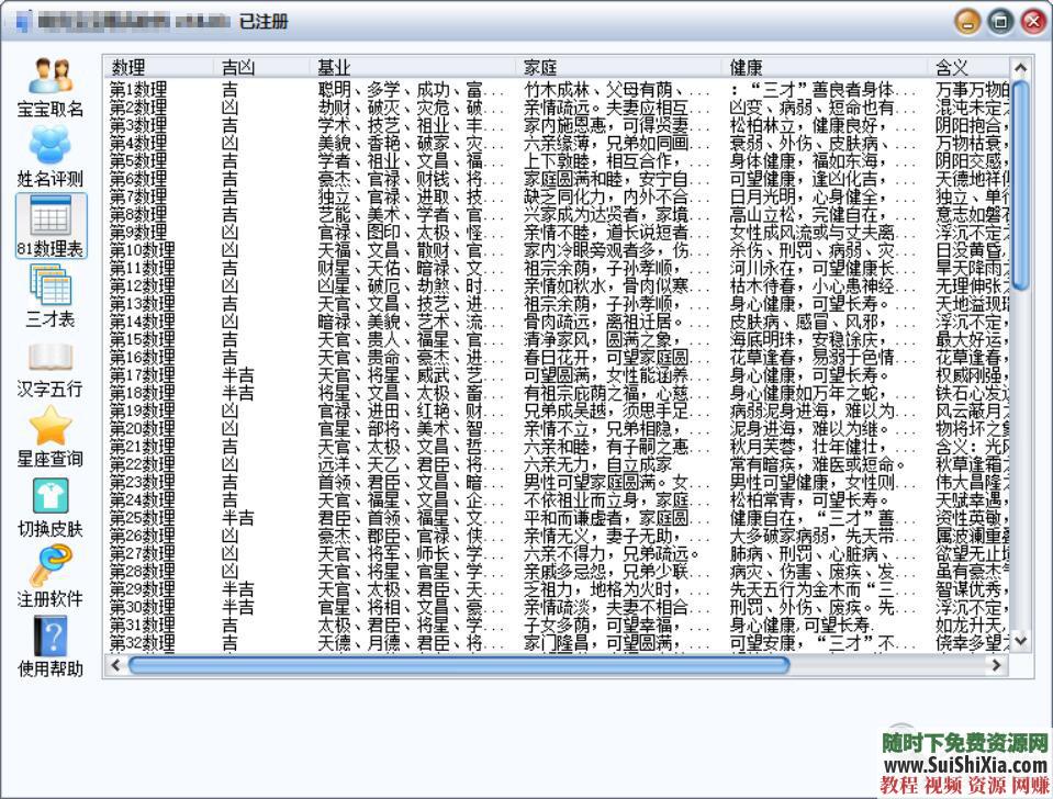 取名字神器  五行八卦三才数理专业版软件已注册 亲测好用！已注册五行八卦三才数理取名字神器专业版软件下载 第16张