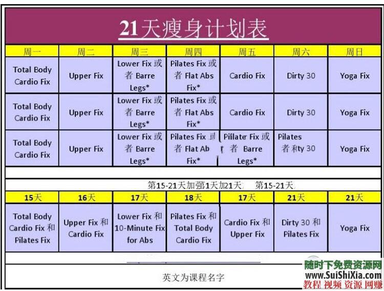 快速塑身21天瘦身计划+马甲线+女子产后减肥综合训练操健身视频教程  21天瘦身计划女子快速塑身产后减肥马甲线综合训练操健身视频教程 第3张