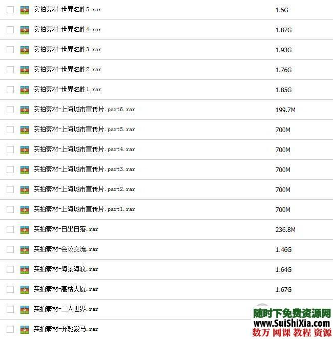 18G大量实拍视频素材 第1张