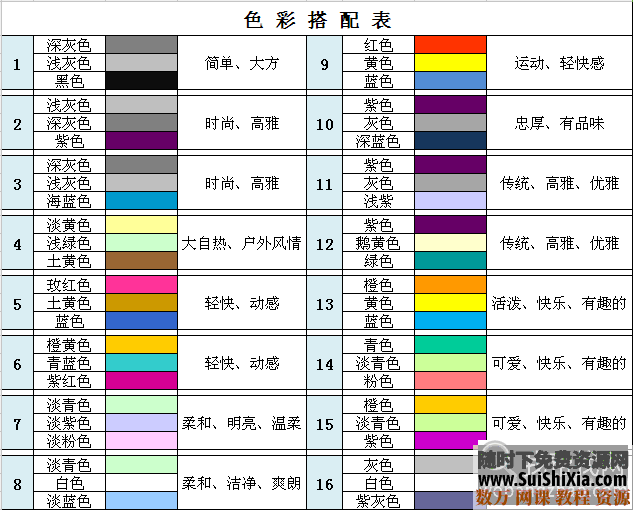 超好用的色彩文档!!!色彩常识 色彩搭配 各种色系加配色方案 第3张