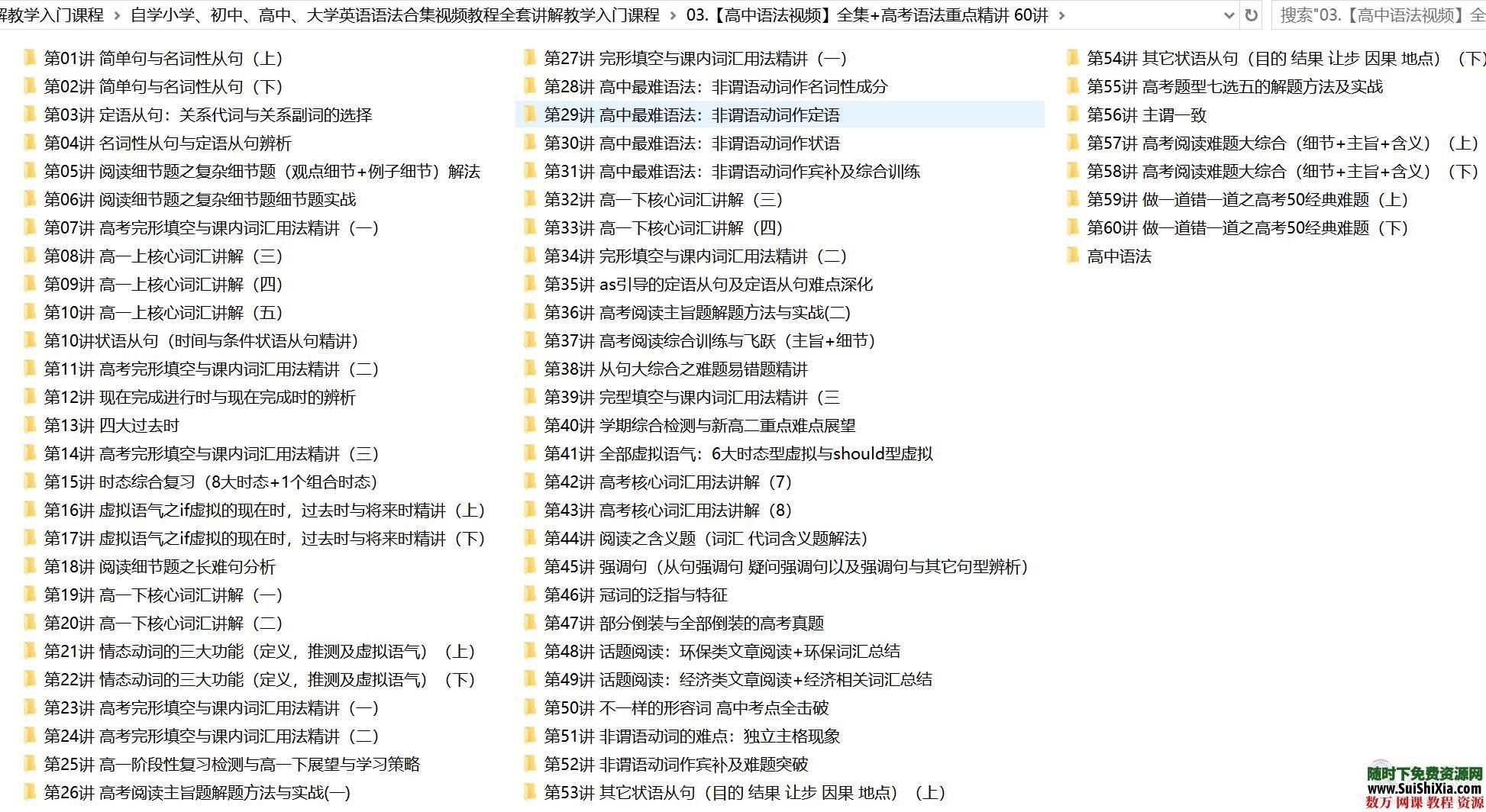 自学小学、初中、高中、大学英语语法合集视频教程全套讲解教学入门课程 英语学习 第5张