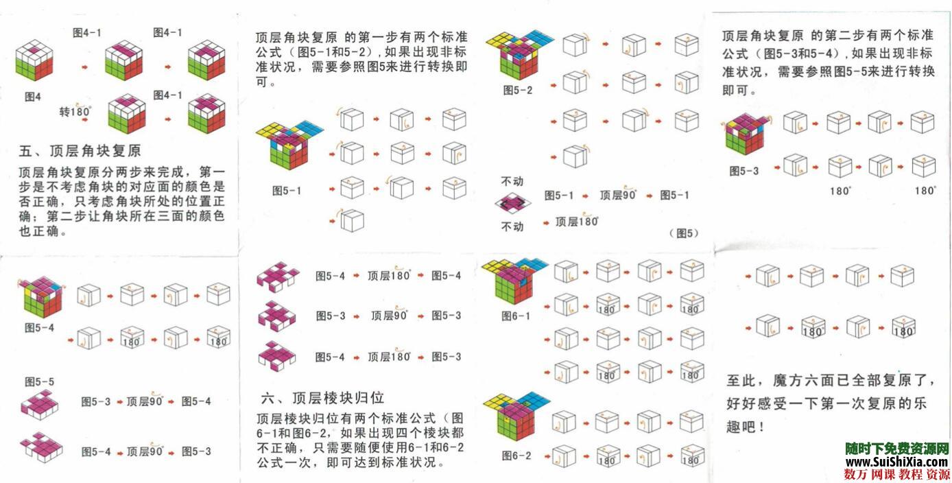 大量三阶四阶五阶六阶魔方还原教程资源，以及其他益智竞速玩具教程下载 第4张